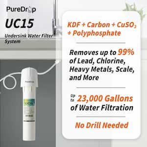 UC15 Under Sink Water Filtration System, Reduces Chlorine, Odor, Bad Taste, Heavy Metals, and Sediment, Fast Flow