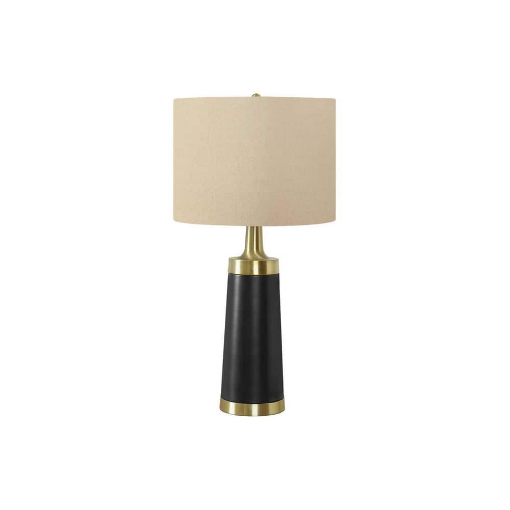 Contemporary 28 in. H Table Lamp with Beige Shade Task and Reading Black Metal price history on PriceWatchPro