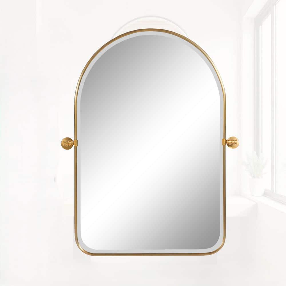 MAYEERTY Gold 24 in. W x 36 in. H Modern Arch Metal Framed Hanging
