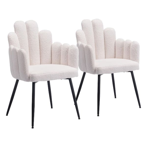 ZUO Noosa Ivory 100% Polyester Dining Chair Set - (Set of 2)