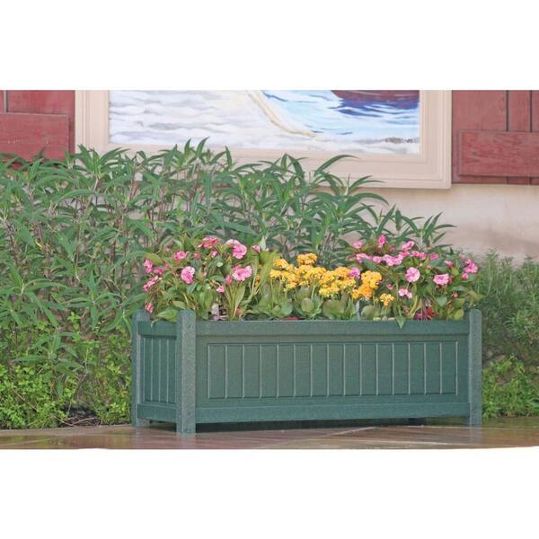 Eagle One Nantucket 34 in. x 12 in. Green Recycled Plastic Commercial Grade Planter Box