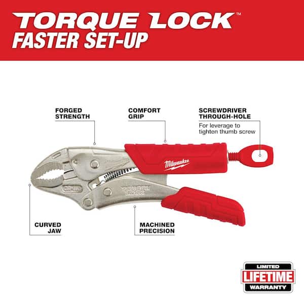 5 in. Torque Lock Curved Jaw Locking Pliers with Durable Grip
