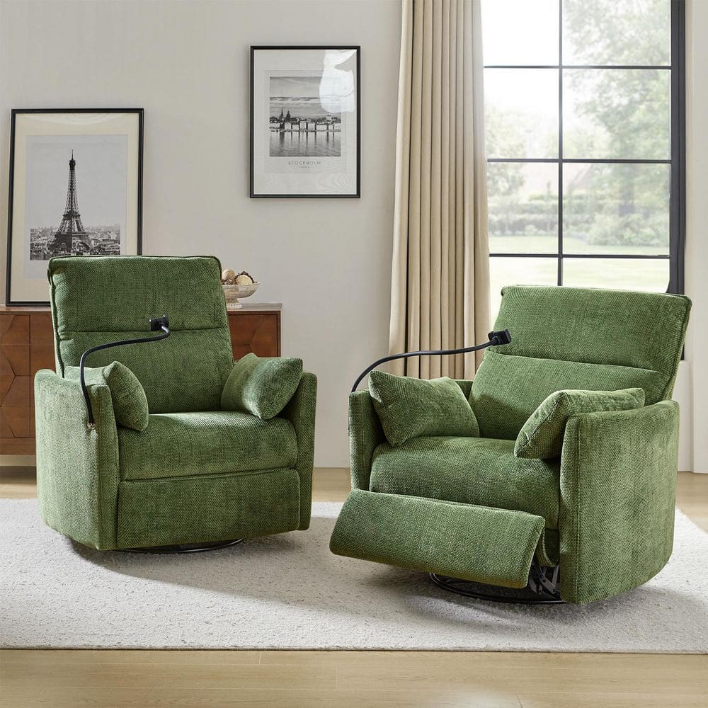 Bertran Moss 38 in. Power Rocking Swivel Nursery Recliner with USB Set of 2 price history on PriceWatchPro