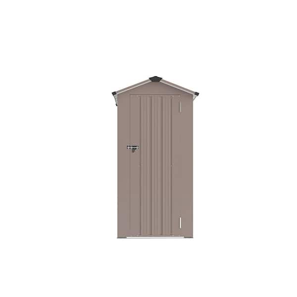 2.46 ft. W x 1.41 ft. D Outdoor Brown Metal Shed Tool Shed with Adjustable Shelves (3.47 sq. ft. )