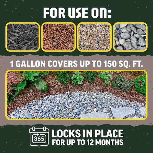 Ground Grip 1 Gal. Ready to Use Outdoor Mulch and Rock Glue for Landscaping