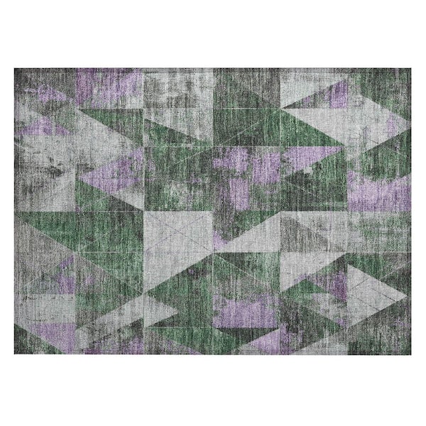Chantille Machine Washable Indoor/Outdoor Abstract ACN1888 Emerald 2 ft. x 3 ft. Accent Rug