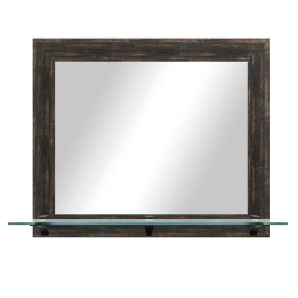 21.5 in. W x 25.5 in. H Rectangle Framed Brown Distressed Horizontal