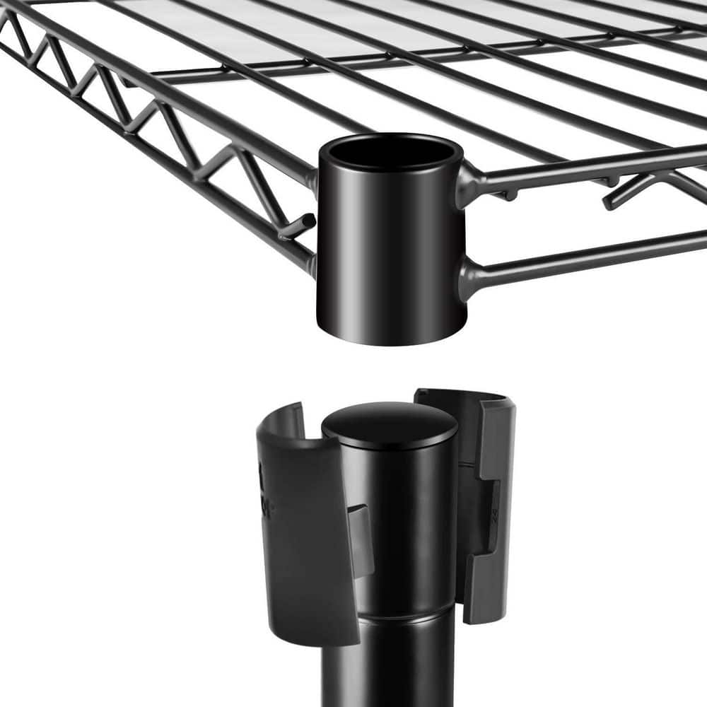 Heavy Duty Black Iron 5-Shelf Pantry Organizer with Wheels