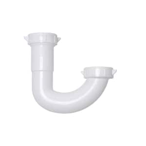 1-1/4 in. White Plastic Sink Drain J-Bend P- Trap