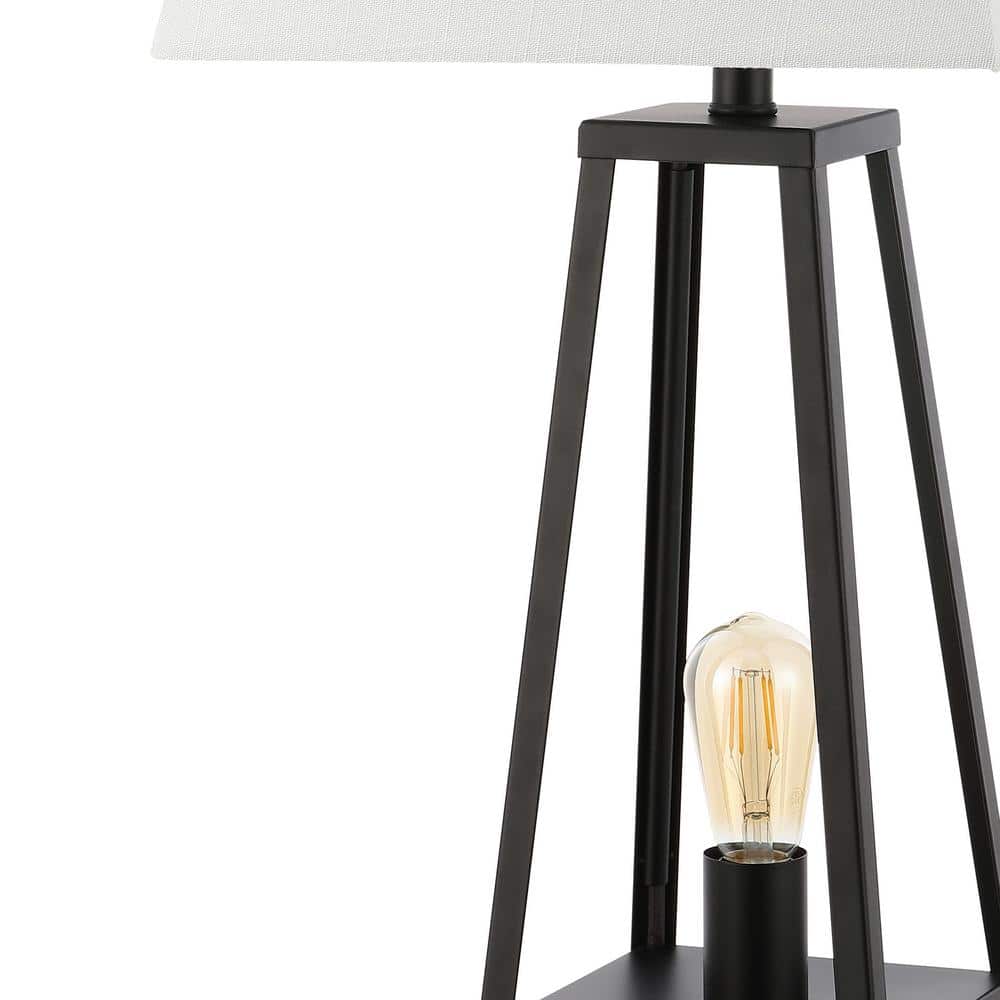 Waylon Black Iron Industrial Table Lamp with USB Port