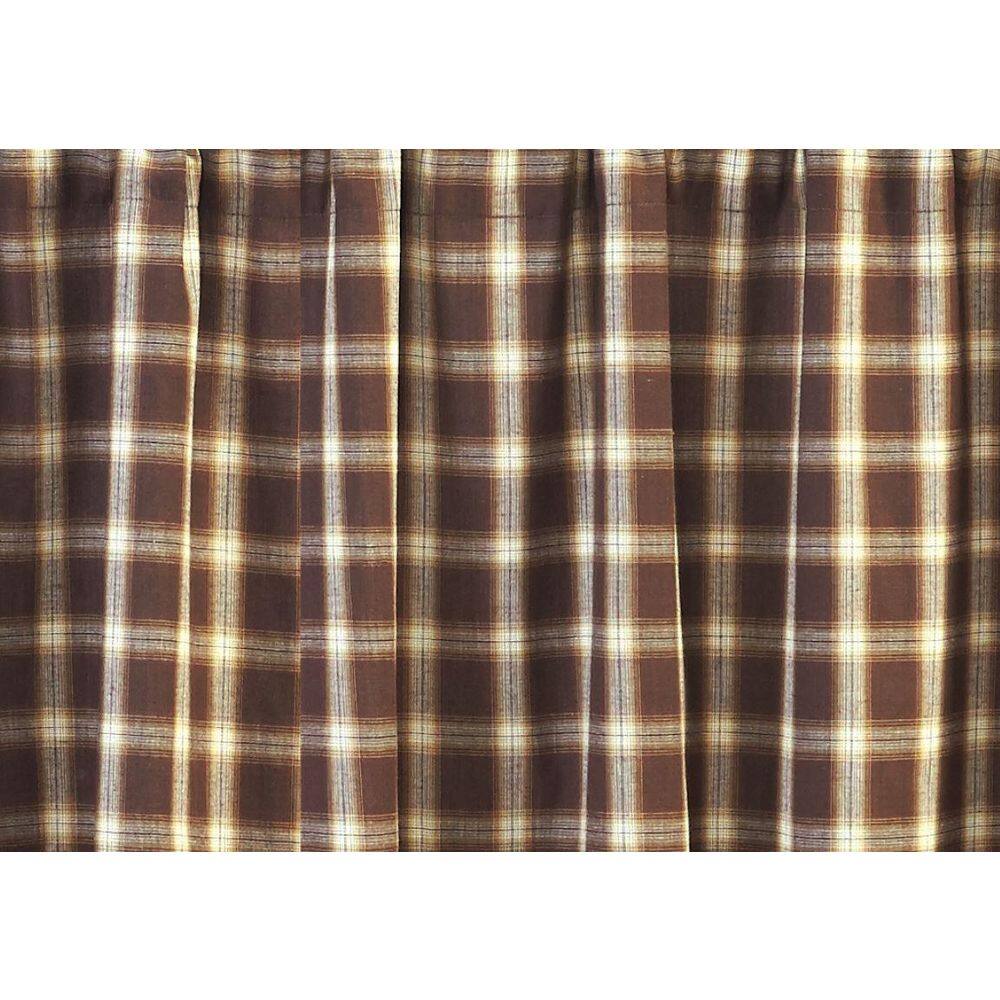 Rory 84'' Light-Filtering White Cotton Plaid Window Panels