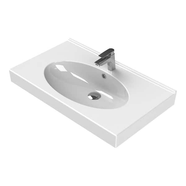 Nameeks Rita Wall Mounted Bathroom Sink in White