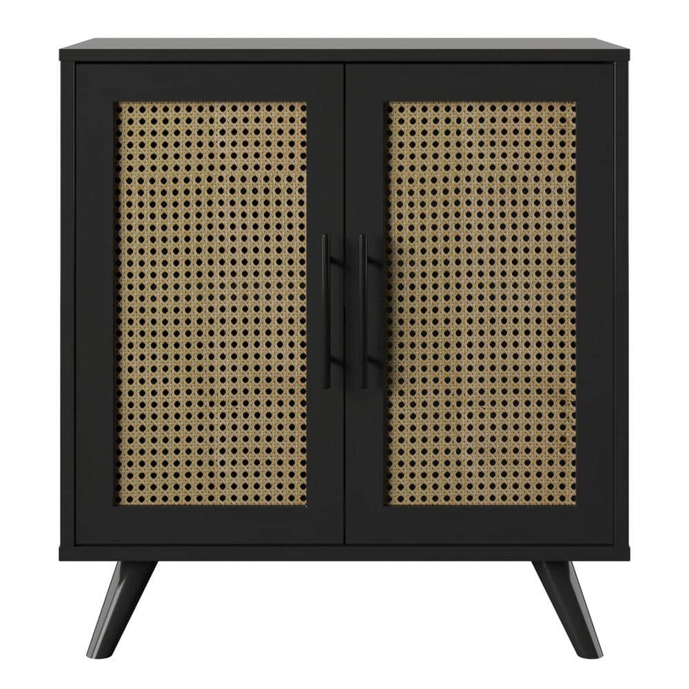 Twin Star Home Black Accent Cabinet with Adjustable Shelves AC6888-PB01 ...