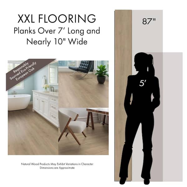 Seacrest Ridgewood XXL 30 MIL x 9 in. x 87 in. Waterproof Click Lock Hybrid Rigid Core Flooring (32.40 sq.ft./Case)