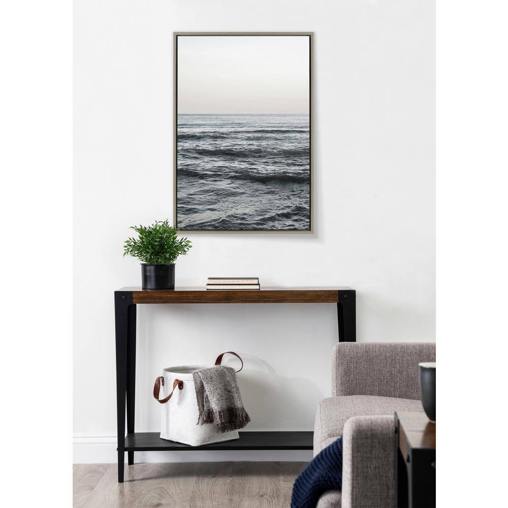 Calm Ocean Vibes Gray Canvas Landscape Print, 23x33