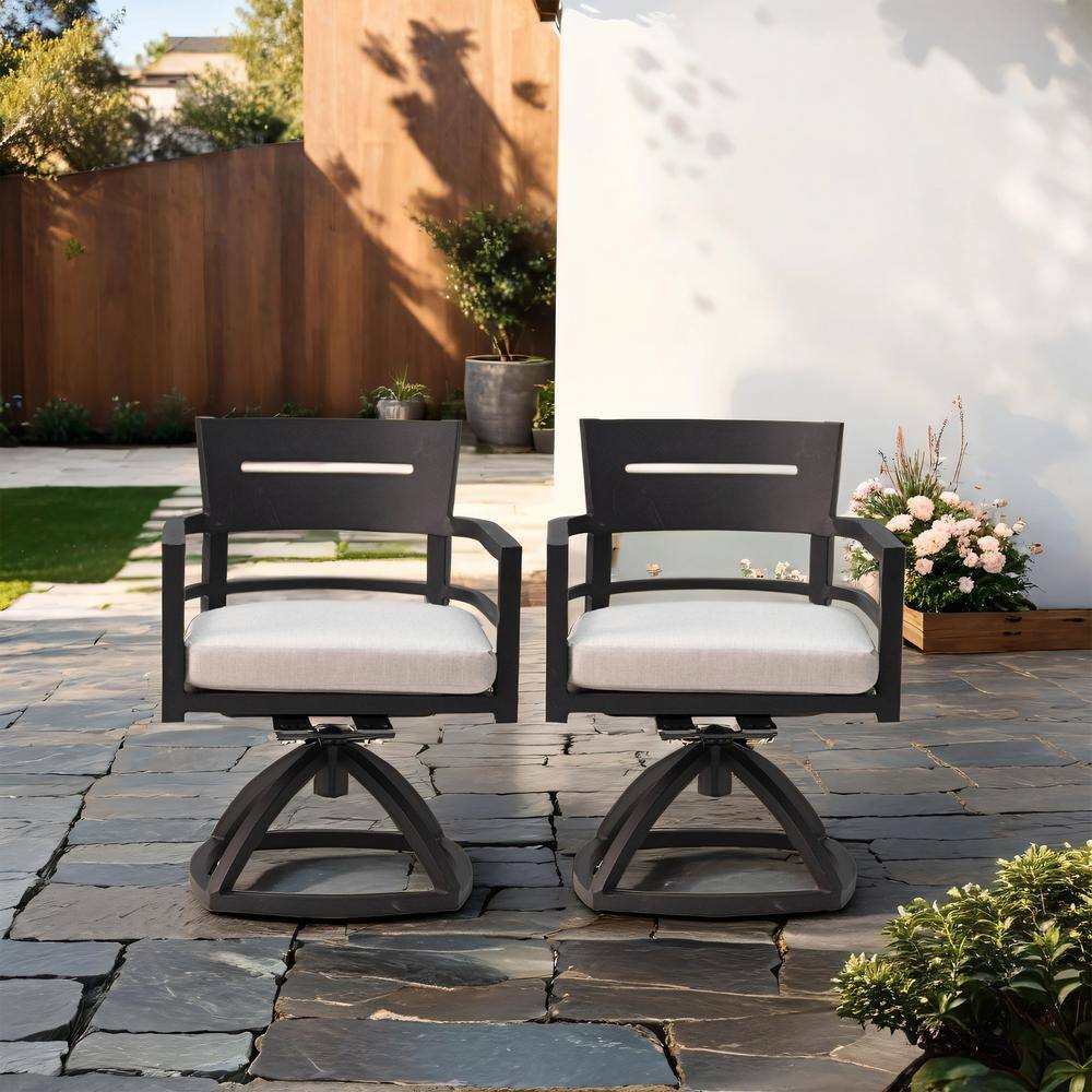 2-Piece Patio Aluminum Swivel Outdoor Rocking Chair with White Cushions, Weather-Resistant Seating for Ultimate Comfort price history on PriceWatchPro