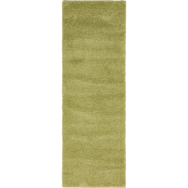 Unique Loom Solo Calabasas Light Green 2' 2 x 6' 7 Runner Rug