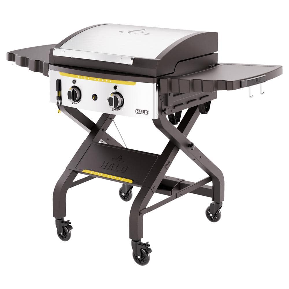 HALO Elite2B 2-Burner 4 Zone Outdoor Propane Black Griddle Flat Top Grill