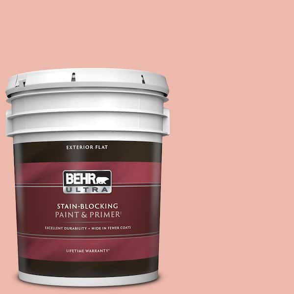 BEHR ULTRA 5 gal. #M170-3 Carnation Coral Flat Exterior Paint & Primer
