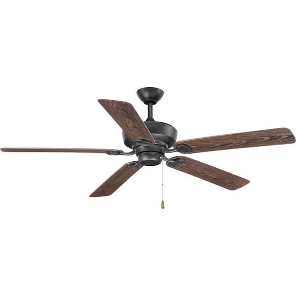 Progress Lighting Lakehurst 60 in. Indoor/Outdoor Forged Black New Traditional Ceiling Fan with Remote Included for Porch and Patio