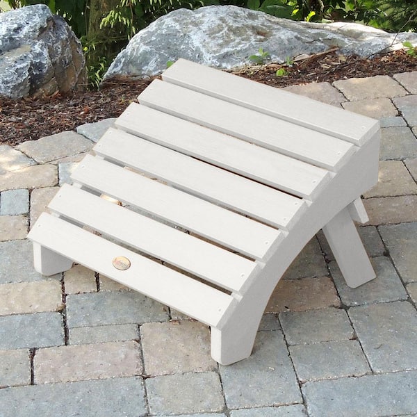 Adirondack White Recycled Plastic Outdoor Folding Ottoman