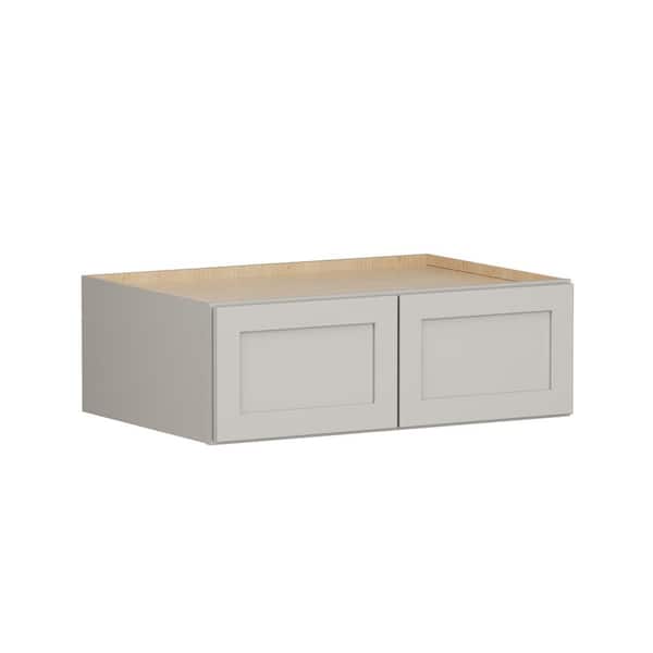 SIMPLY WOODMARK PRO Shaker Full Overlay 36 in. W x 24 in. D x 12 in. H Plywood Assembled Wall Kitchen Cabinet in Stone Gray