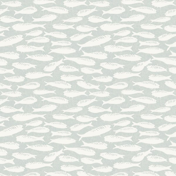 Chesapeake Nunkie Light Blue Sardine Wallpaper Sample
