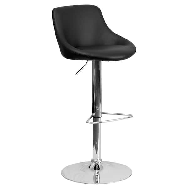 Flash Furniture 32 in. Adjustable Height Black Cushioned Bar Stool ...