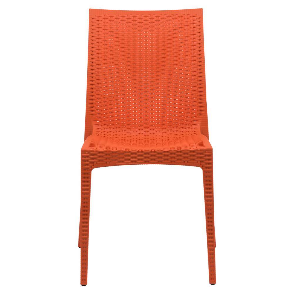Mace Orange Stackable Armless Plastic Dining Chair