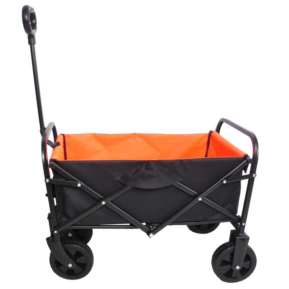 1.43 cu. ft. Fabric and Steel Folding Wagon Shopping Beach Garden Cart (Bla