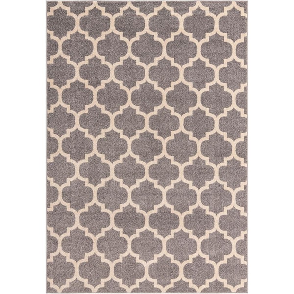 Unique Loom Trellis Philadelphia Gray/Beige 7' 0 x 10' 0 Area Rug