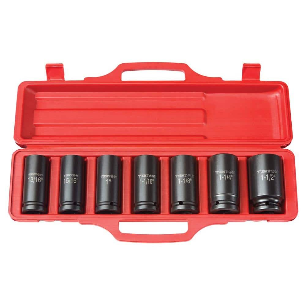 TEKTON 3/4 In. Drive 13/16 - 1-1/2 In. 6-Point Deep Impact Socket Set ...