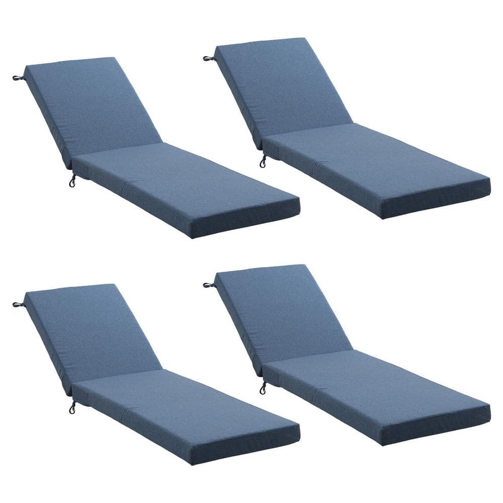 72 in. x 22.4 in. x 3.5 in. 4-Pieces Outdoor Water-Resistant Replacement Chaise Lounge Seat Cushion Sand-Blue price history on PriceWatchPro