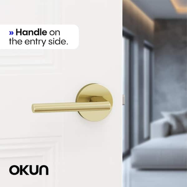 Okun Brio Metal Brushed Champagne Gold Passage Hall/Closet Round