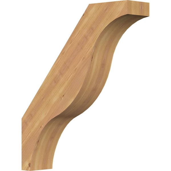 Ekena Millwork 5 1/2"W x 24"D x 28"H Funston Smooth Knee Brace, Western Red Cedar