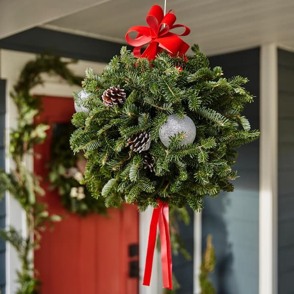 12 in. Fresh Greens Kissing Ball (1-Pack)