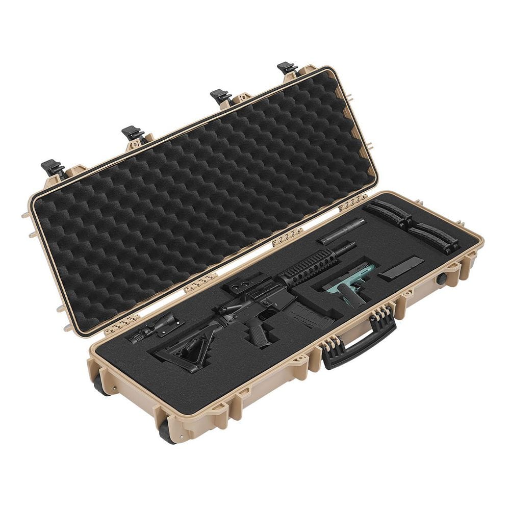 Hard Rifle Case, Khaki, Lockable Rifle Case with Pre-cut Foams, 40 in. Gun Storage with Wheels, IP67 Waterproof price history on PriceWatchPro