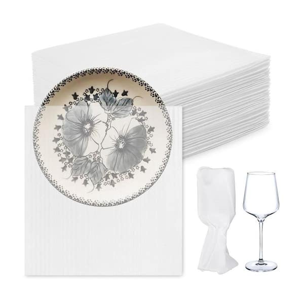 Foam Pouches 50 Pack White Cushioning Disposable Packing Supplies for Fragile Items Moving Storage (50 Per Case)