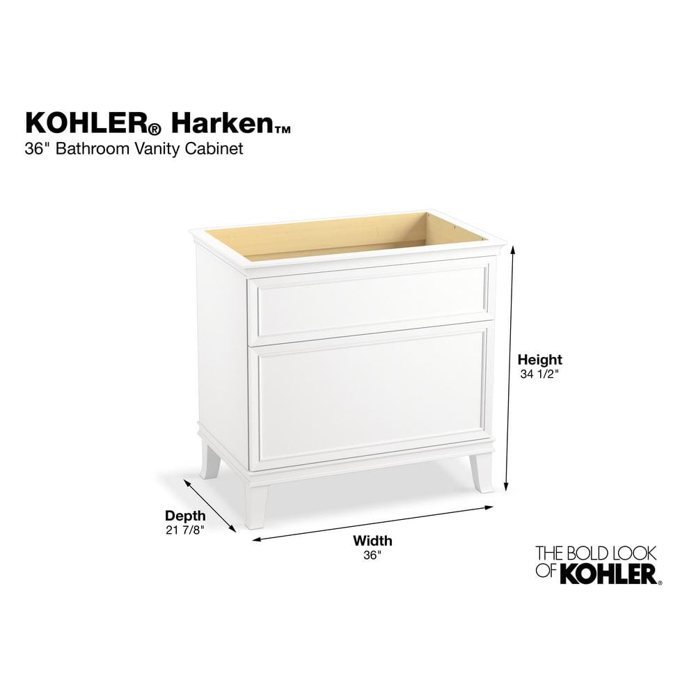 Linen White 36" Freestanding Bathroom Vanity with Drawers