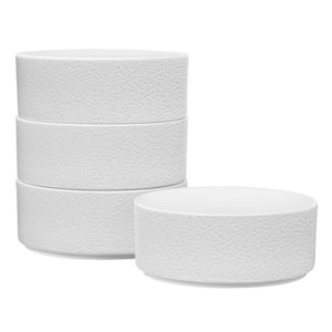 Colortex Stone White 6 in., 20 fl. oz. Porcelain Cereal Bowls, (Set of 4)
