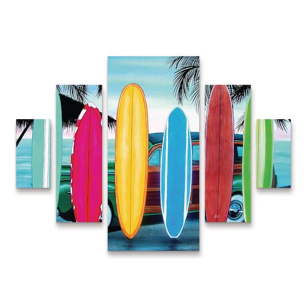 Trademark Fine Art Patrick Sullivan Woody and Surfboards 5-Piece Panel Set Unframed Photography Wall Art 34 in. x 44 in.