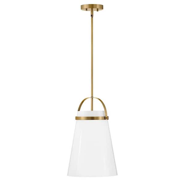 LARK Tori Lacquered Brass+ Cased Opal Glass Pendant Light