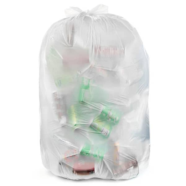 Aluf Plastics 39 in. x 58 in. 55 Gal.-60 gal. 6.0 Mil Clear Trash Bags (Pack of 15)
