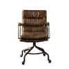 Unbranded Dark Brown Leather Seat Office Chair In Vintage Whiskey Top Grain 2KL-32-DBOC1