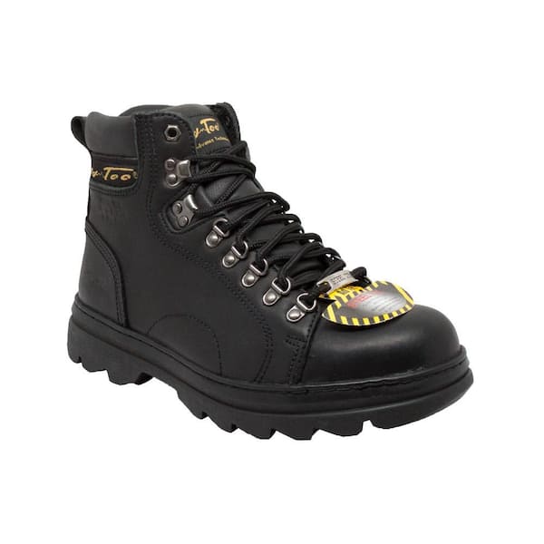 Men's Hiker Work Boots - Steel Toe - Black Size 11.5(W)