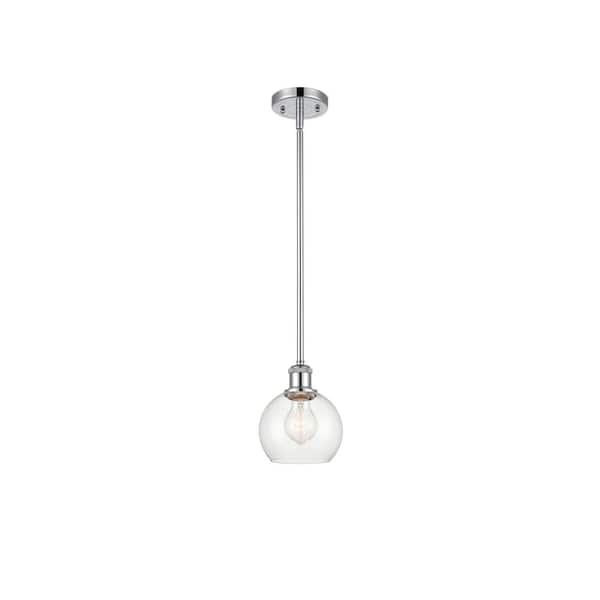 Innovations Athens 60-Watt 1 Light Polished Chrome Shaded Mini Pendant Light with Clear glass Clear Glass Shade