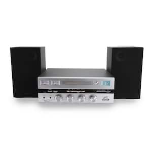 Milwaukee Bluetooth Stereo System with CD/MP3 Player, FM Radio, Wireless Remote and Detached Stereo Speakers, Silver