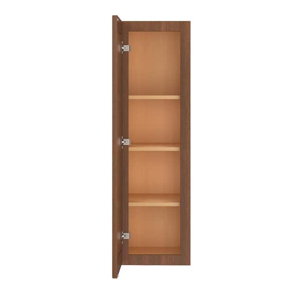 HOMLUX 18 in. W x 12 in. D x 42 in. H in Cameo Scotch Plywood Ready to Assemble Wall Cabinet 1-Door 3-Shelves Kitchen Cabinet