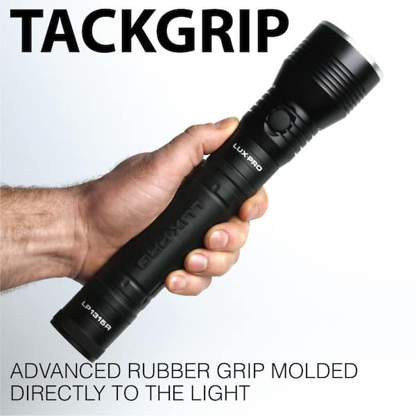 LUXPRO High Output 1650 Lumens LED Flashlight with TackGrip