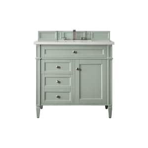 Brittany 36.0 in. W x 23.5 in. D x 34 in. H Bathroom Vanity in Sage Green with White Zeus Quartz Top